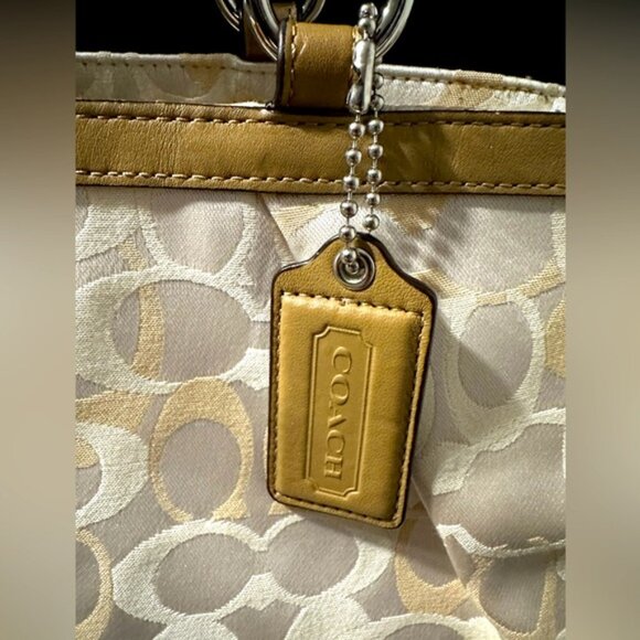 NEW COACH Gallery Optic Signature Shoulder Handbag Tote Bag - Picture 4 of 10